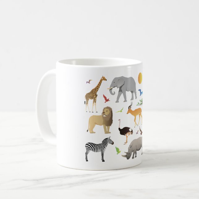 Caneca De Café Animais da Safari Savanna (Frente Esquerda)
