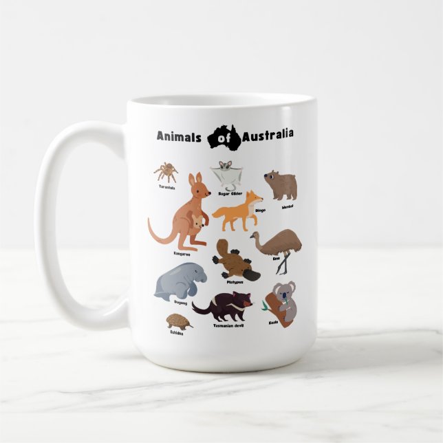 Caneca De Café Animais da Vida Selvagem Aussie da Austrália (Esquerda)