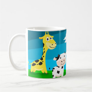 Caneca De Café Animais de desenho animado        