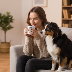 Caneca De Café Animais de Estimação Australian Shepherd Preto Aqu