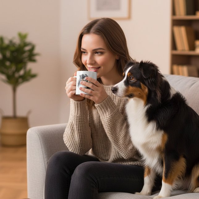 Caneca De Café Animais de Estimação Australian Shepherd Preto Aqu (Criador carregado)
