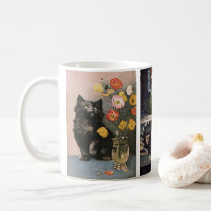 Caneca De Café Animais de Estimação Vintage, Gatinho Atigrado Lis