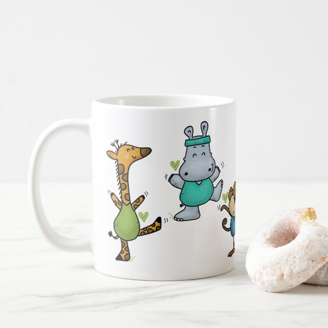 Caneca De Café Animais De Exercício Jungle Gym (Com Donut)