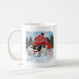 Caneca De Café Animais de Fazenda de Natal e Barn