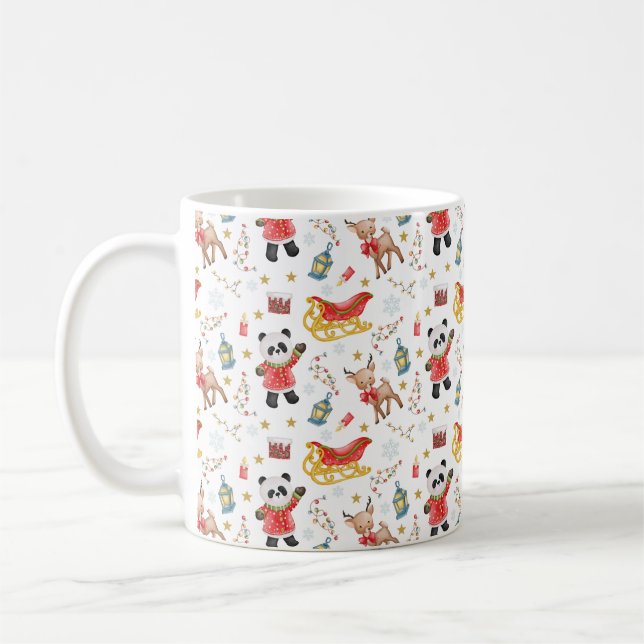 Caneca De Café Animais de Natal (Esquerda)