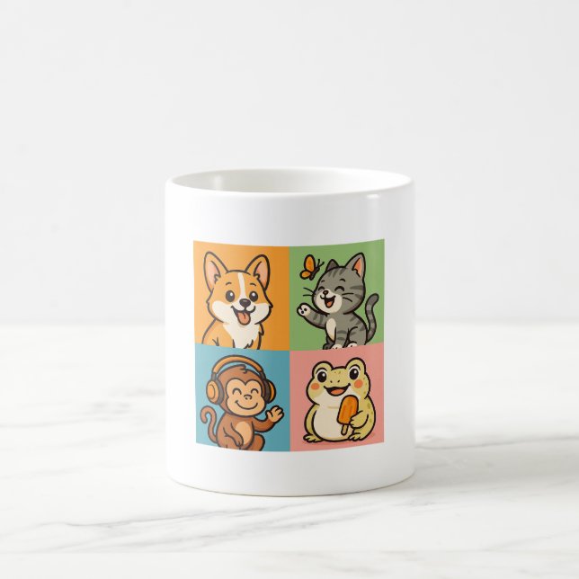 Caneca De Café Animais engraçados e bonitos (Centro)
