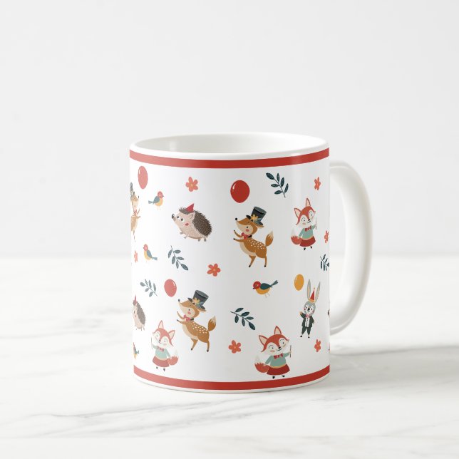 Caneca De Café Animais festivos  (Frente Esquerda)