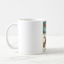 Caneca De Café Animais Fofos Celebrando o Natal na Neve