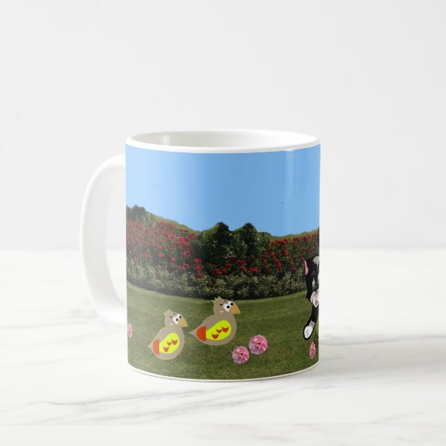 Caneca de Café Animais no Jardim (Frente Esquerda)