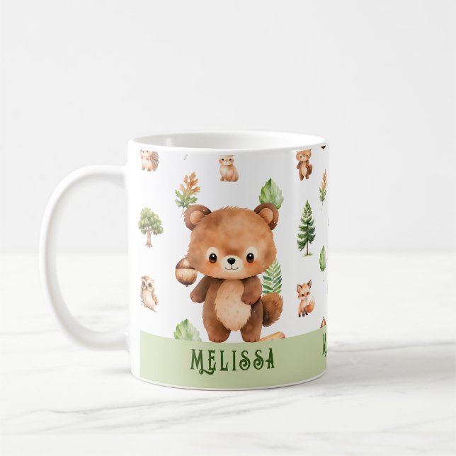 Caneca De Café Animais Personalizados De Corte De Urso (Esquerda)