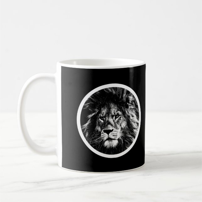 Caneca De Café Animais Pop Art Modelo Lion Face Ao Rei (Esquerda)