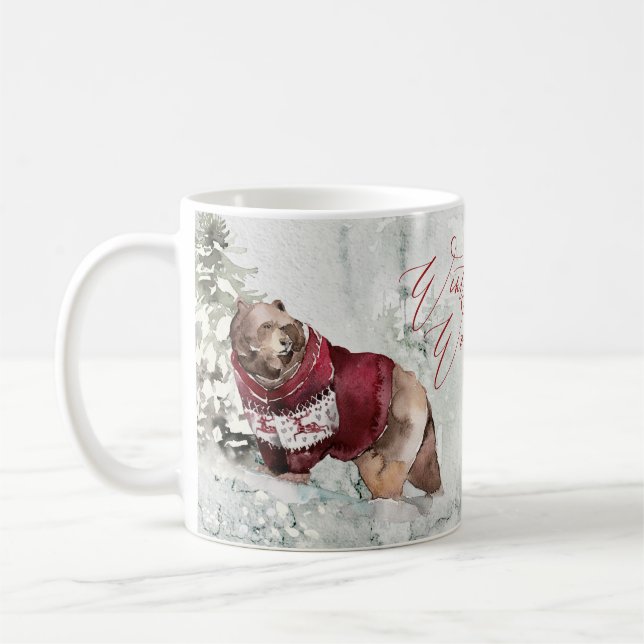 Caneca De Café Animais Russos da Terra Maravilha de inverno na ne (Esquerda)