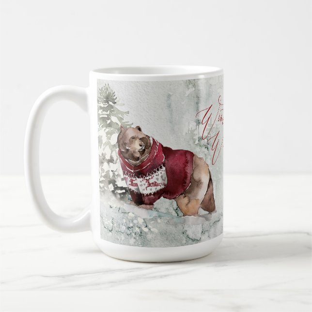 Caneca De Café Animais Russos da Terra Maravilha de inverno na ne (Esquerda)
