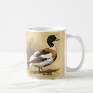 Caneca De Café Animais Selvagens Antigos Pássaros, Pato-real