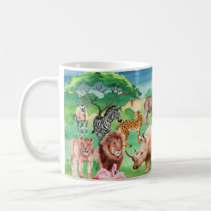 Caneca De Café Animais selvagens de África no fundo do mar