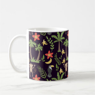 Caneca De Café Animais tropicais, sem descontinuidades, macacos e