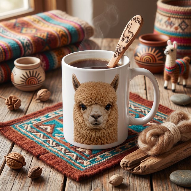 Caneca De Café Animal de Alpaca Fofa e Felpuda (Criador carregado)