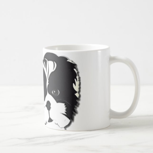 Caneca De Café Animal de estimação branco preto do cão de Shih (Direita)