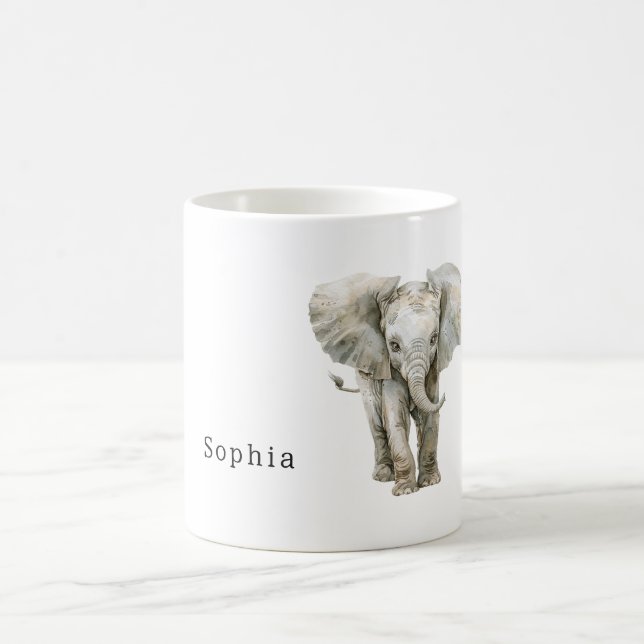 Caneca De Café Animal Elefante Cinza Safari (Centro)
