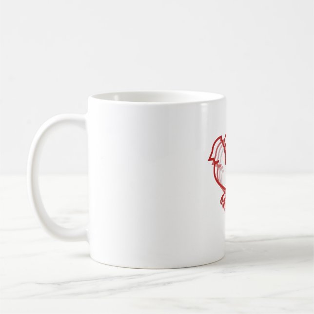 Caneca De Café animal em camadas de pássaro vermelho (Esquerda)