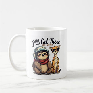 Caneca De Café Animal Humor T-Shirt – I’ll Get There Design