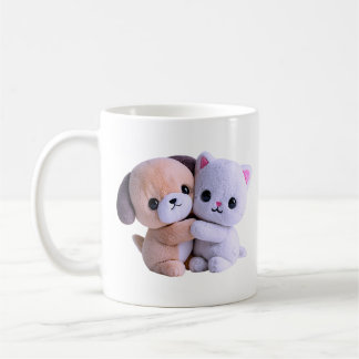 Caneca De Café Animal Kawaii de Pelúcia Abraço Pastel