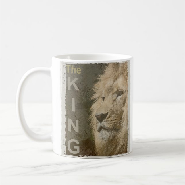 Caneca De Café Animal Lion Face King Elegante Modelo Trendy (Esquerda)