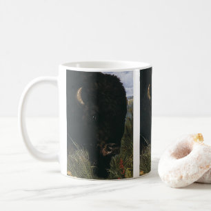 Caneca De Café Animal Selvagem Vintage, Búfalo ou Bisão Americano
