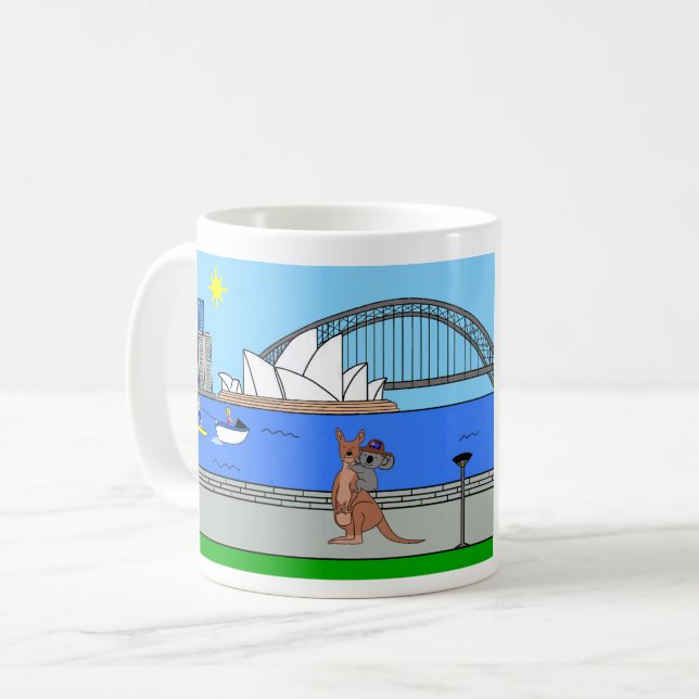 Caneca De Café Animals of the World, Australia: Kangaroo & Koala (Frente Esquerda)