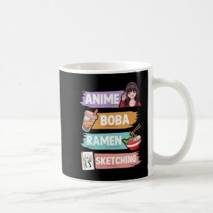 Caneca De Café Anime Boba Ramen Desenhando Otaku Kawaii Anime Gir