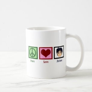 Caneca De Café Anime do amor da paz