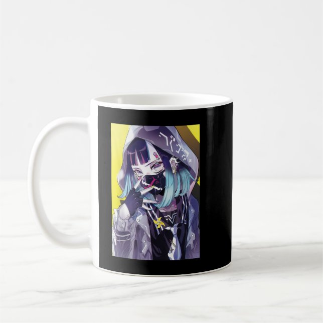 Caneca De Café Anime Girl Aestic Yami Kawaii Edgy Vaporwave Wa (Esquerda)
