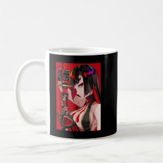 Caneca De Café Anime Girl Samurai Waifu japonês estético Otaku