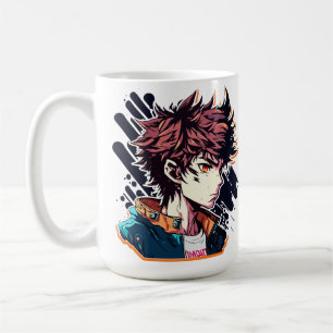 Caneca De Café Anime Power: Design de Personagem de Manga Jovem