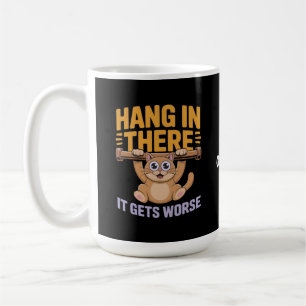Caneca De Café Anime-se, Fica Pior Meme de Gato Engraçado e Fofo