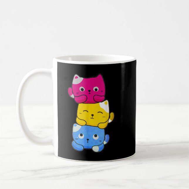 Caneca De Café Animes de Gato Kawaii, Pansexuais, Orgulho Pan (Esquerda)