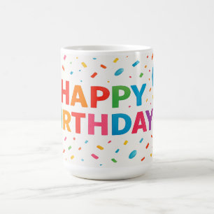 Caneca De Café Aniversário Bash: Confetti Edition