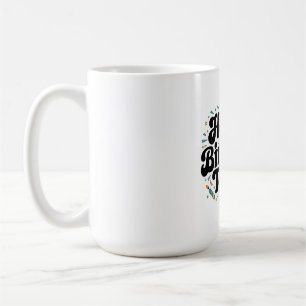 Caneca De Café Aniversário Confetes Retro