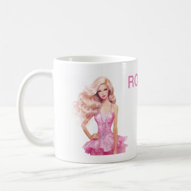Caneca De Café Aniversário da Garota Rosa (Esquerda)