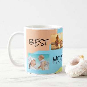 Caneca De Café Aniversário da Melhor Mãe de 4 Fotografias Collage