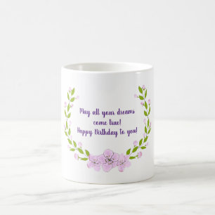 Caneca De Café Aniversário das flores da Maçã-bula-branca