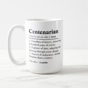 Caneca De Café Aniversário de 100 anos Personalizado, Presente Pe