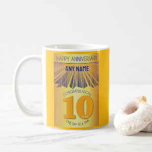 Caneca De Café Aniversário de 10 Anos de Abstinência 12 Passos