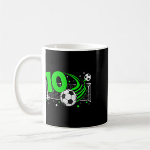 Caneca De Café Aniversário de 10 anos Futebol Jogador de Futebol 