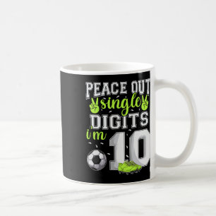 Caneca De Café Aniversário de 10 anos Meninos Futebol Peace Out D