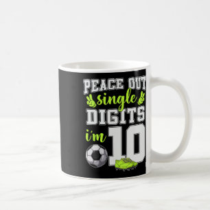 Caneca De Café Aniversário de 10 anos Meninos Futebol Peace Out D