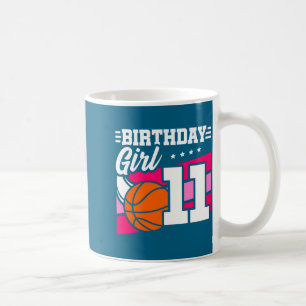 Caneca De Café Aniversário de 11 anos de basquete Aniversário Men