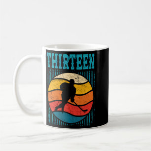 Caneca De Café Aniversário de 13 anos de hóquei no gelo retrô Men