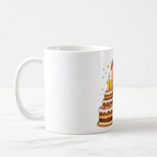 Caneca De Café Aniversário de 16 anos de Elefante Fofo