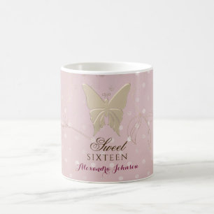 Caneca De Café Aniversário de 16 anos Rose Gold Sweet